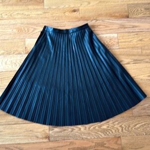 Faux Leather Pleated Skirt